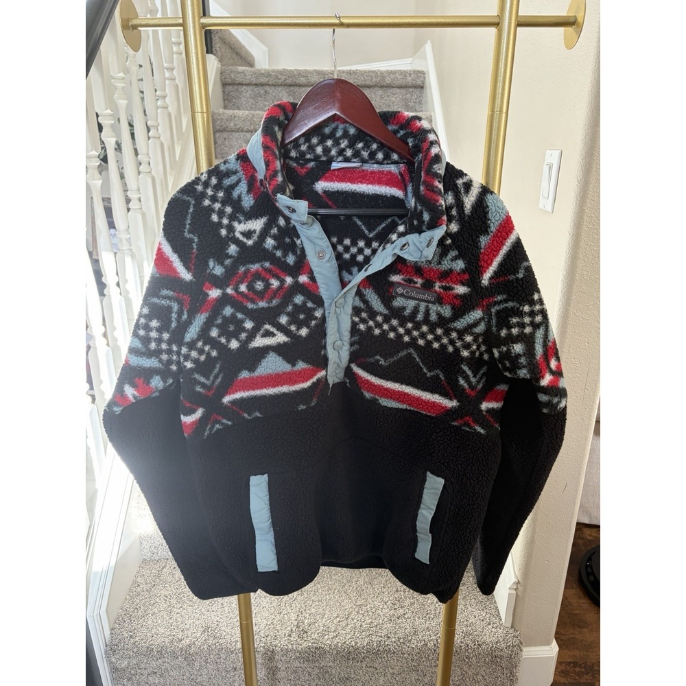 Columbia Sherpa Snap Pullover Aztec Southwestern Fair Isle Gorp Gorfcore M